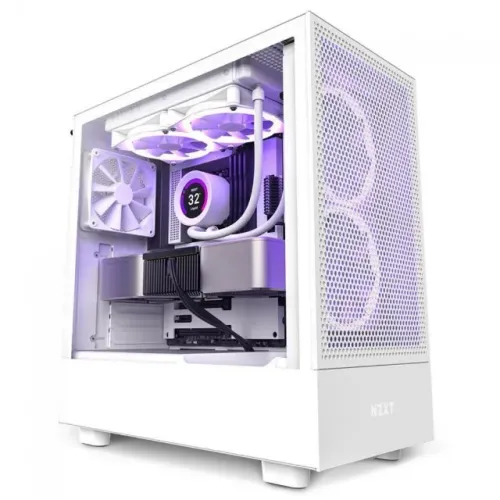 Gabinete Gamer NZXT H5 Flow White *Com 2 Fans Sem Led* - WZetta
