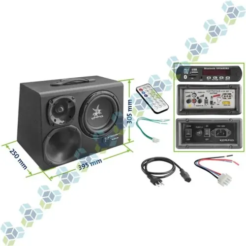 Caixa Amplificada Trio Com Sub-woofer 8" 300w Rms Com Usb Bluetooth Fonte