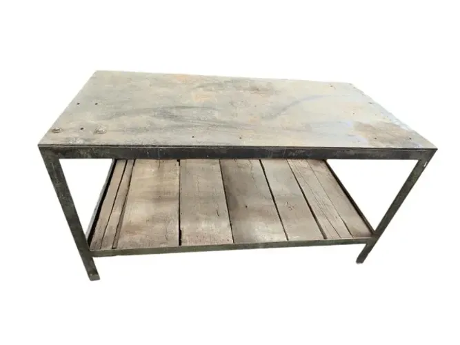 Mesa bancada de aço super reforçada tampo 10mm 0,80 x 1,60m COD 161