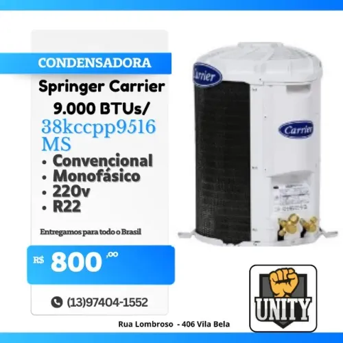 Condensadora Carrier 9.000 Btus/h R22 220v convencional