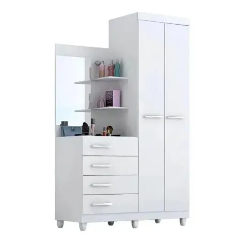 Roupeiro com espelho em MDF - frete gratis Cômoda/Roupeiro