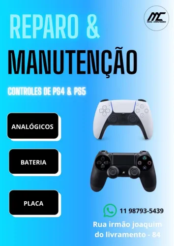 Conserto de Controle Vídeo Game Ps4 PS5 Xbox One e Series S X