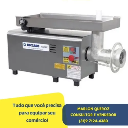 Moedor de Carne Boca 22 Beccaro Inox Profissional