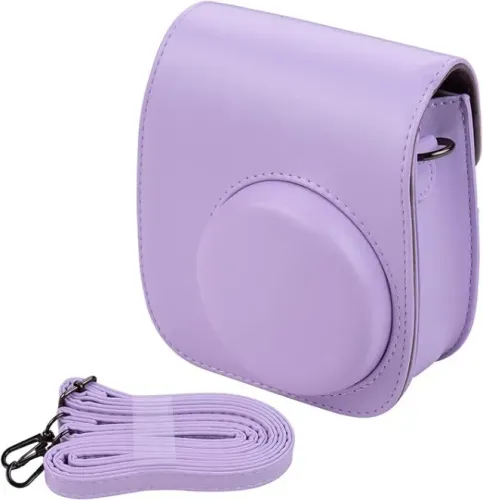 Porta-bolsa para câmera instantânea portátil em couro PU com alça de ombro compatível com