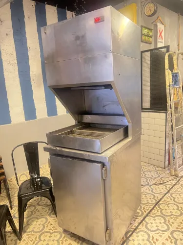Refrigerador e estufa batata frita e pastel 