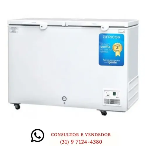 Freezer horizontal Tampa cega 2 portas Fricon novo
