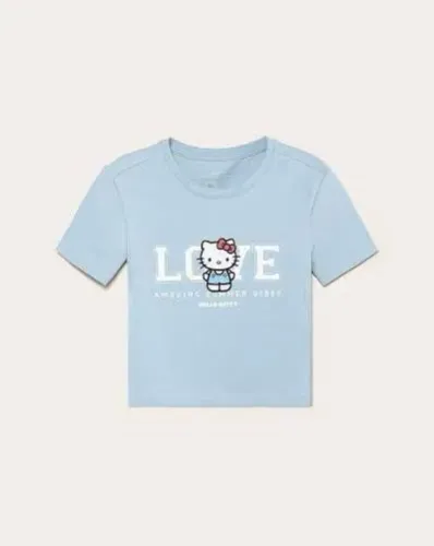 Camiseta juvenil baby tee Hello Kitty Riachuelo 