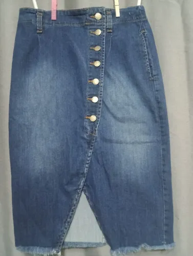 Saia Jeans Botões