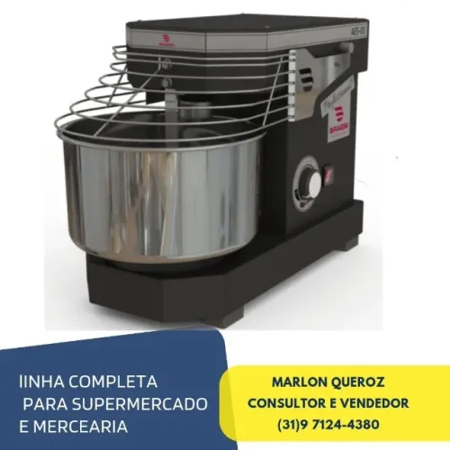 Amassadeira Espiral 5kg Braesi Preta 10 Velocidades