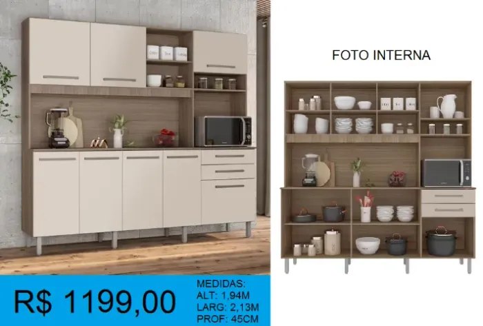 Armario de cozinha grande a pronta entrega