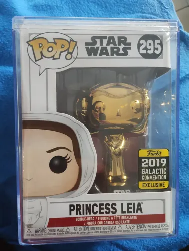 Funko Pop Star Wars Princess Leia Dourada 295 (Novo no acrílico)