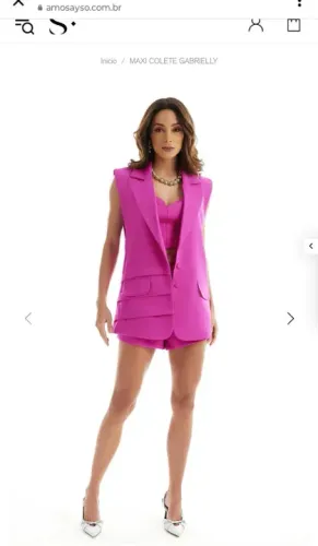 Colete feminino rosa - Tamanho P