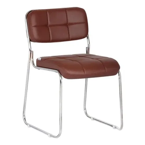 Cadeira Reunião Estofada Denver Cor Café Conforto e Estilo Durável Modelo 30407