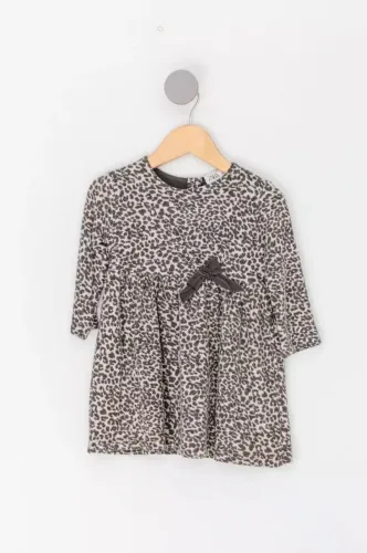 Vestido Infantil Estampado Zara com Laço