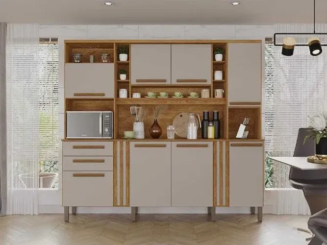 Armário de Cozinha Completo 8 Portas 2 Gavetas DIVIDIMOS EM ATÉ 10X SEM JUROS