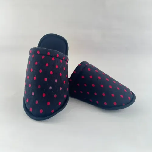 Pantufa Chinelo de Quarto Bolinha Azul Marin Unissex Estilo e Conforto em Casa - P (35/36)