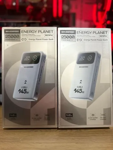Powerbank MOVESPEED M25 Pro 25000mAh 145W - Carga ultrarrápida e display inteligente!