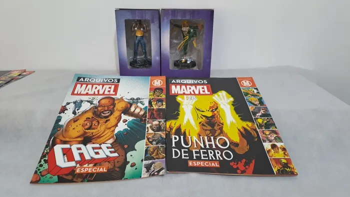 ** MT 2 Eaglemoss Arquivos Fact Files Marvel Punho de Ferro Luke + Cage