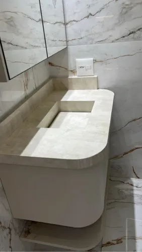 Cuba de Banheiro em Porcelanato Design Moderno