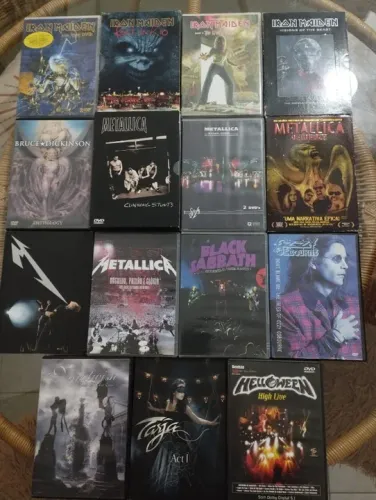 Coleção de DVDs de Rock e Heavy Metal + Brindes