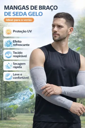 Manguito de Braço Seda Gelo com Proteção UV