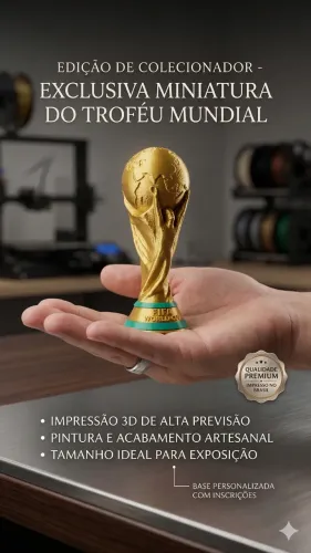 Miniatura Taça Copa do mundo em impressão 3D
