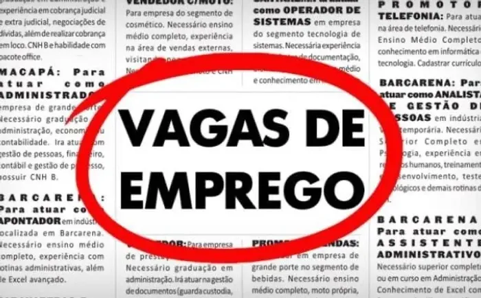 Vaga de emprego.