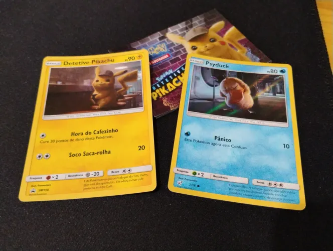 Duas cartas pokémon pokémon card originais do filme detetive pikachu