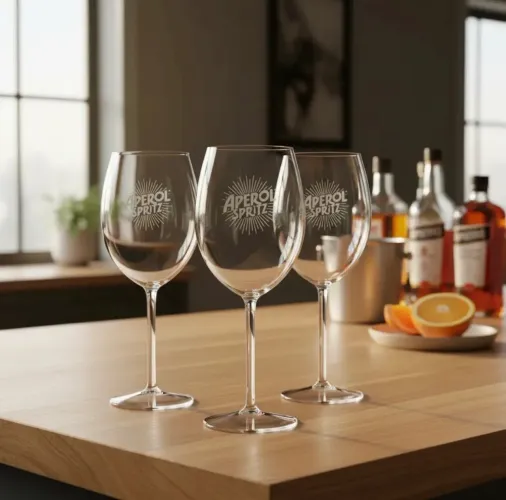 Kit conjunto 6 Taças Aperol Spritz Vidro Barone 490ml Elegantes