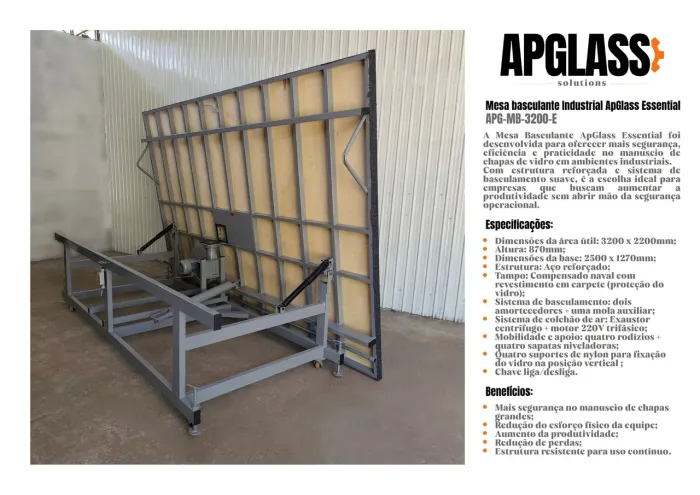 Equipamentos para Vidraçaria Direto de Fábrica (Mesa, Jateadora, Cavalete)
