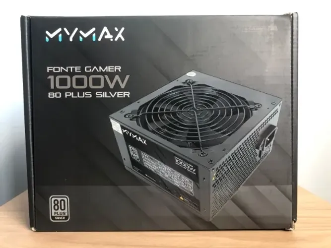 Fonte: atx 1000w 80 plus silver, Pfc Ativo, Mymax - Na caixa original