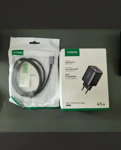 Kit Carregador Ugreen GaN 45W + Cabo USB-C 100W