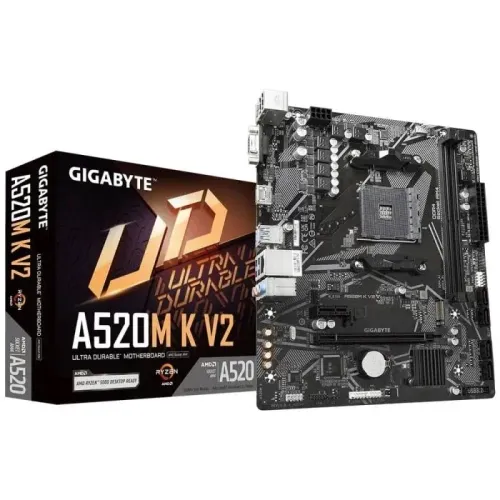 Placa-Mãe Gigabyte A520m K V2, Socket Amd Am4, M-Atx, Ddr4, A520m-K- SEMI NOVA