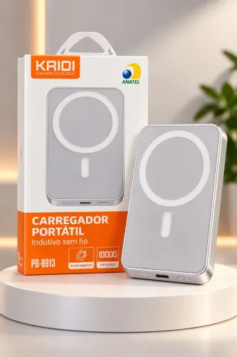 Carregador portátil indução 10000mah 