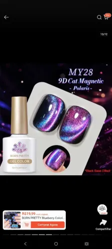 esmaltes holographicos em gel da linha born pretty
