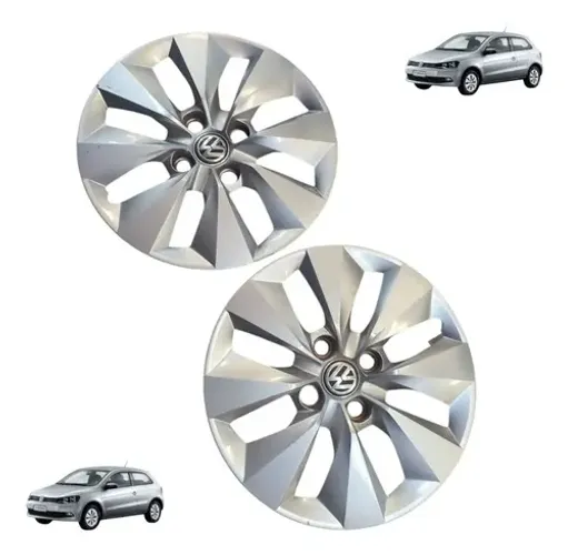 Par Calota Gol Voyage G6 1.0 2013 A 2016 Prateado