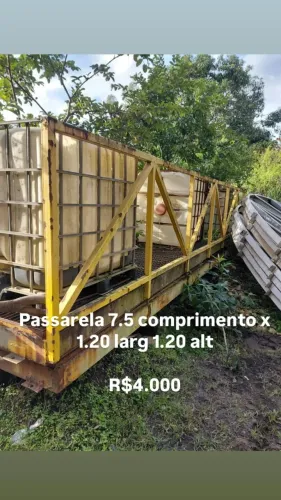 Passarela Metálica 7,5m x 1,20m - Estrutura Industrial