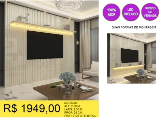 PAINEL DE SALA RIPADO DE VERDADE 100% MDF 