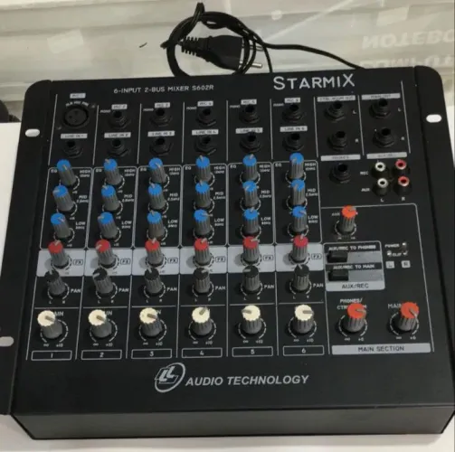 Mesa de som starmix 6 canais 