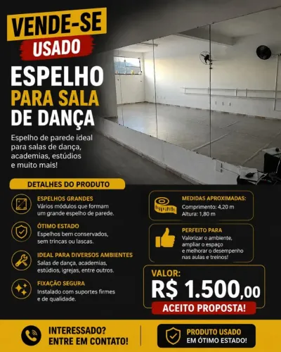Espelhos para academia ou salão de belesa