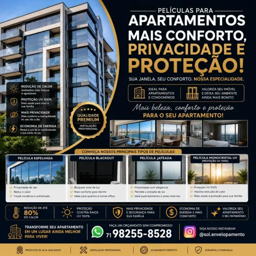 Película de proteção solar e privacidade