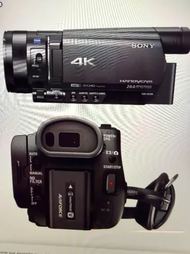 NOVÍSSIMA CAMERA DE VIDEO SEMIPROFISSIONAL SONY 4 K FDR AX 100 NTSC PRETA NOVISSIMA 