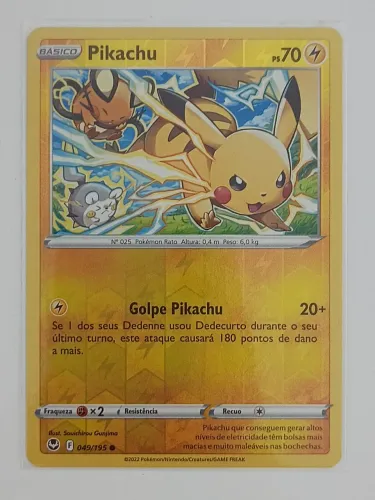 Pikachu Reverse Foil (049/195) Edição Tempestade Prateada NM