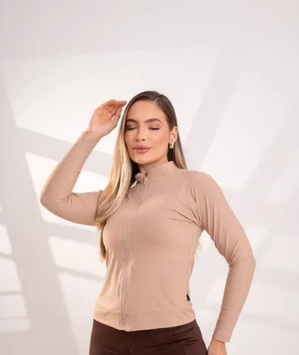 Jaqueta fitnes de proteção uv