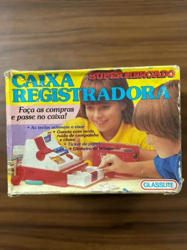 Caixa Registradora Supermercado Glasslite - Vintage
