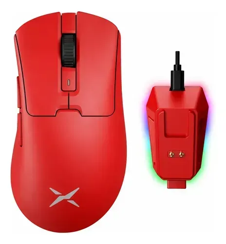 Mouse Gamer Delux M900 Pro Vermelho 8K + Dock RGB e Acessórios