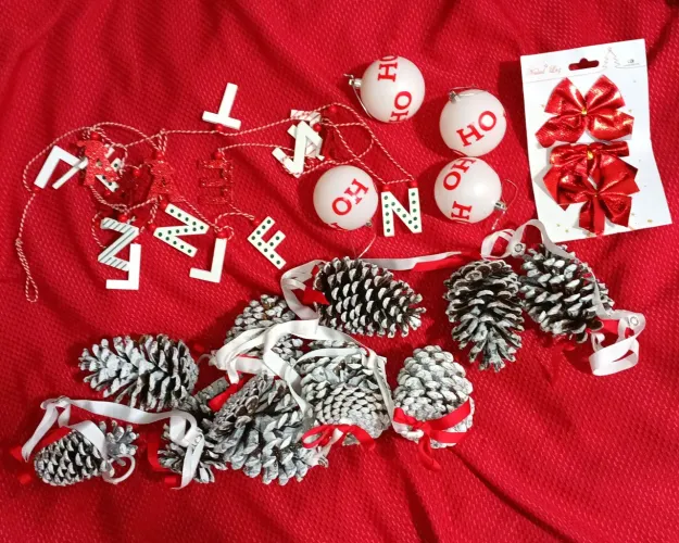 Kit Enfeites de Natal 4 itens de 18 pçs Decoração