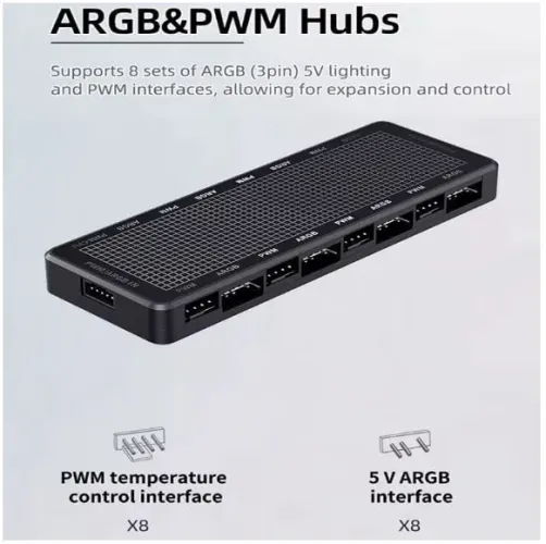Hub controladora ARGB TEUCER LP-8P.