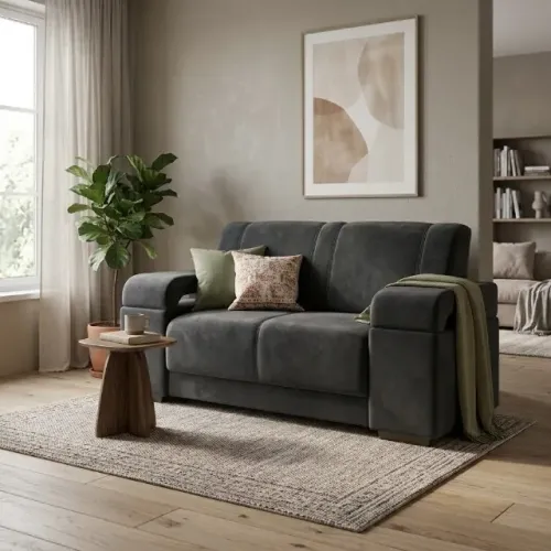 Sofa Atlanta 2 Lugares Tecido Veludo - Estofar