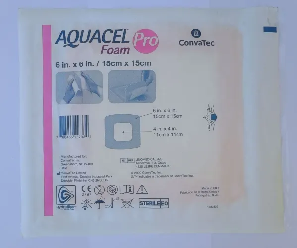 Curativo Aquacel Foam Pro da ConvaTec tamanho 15x15cm 